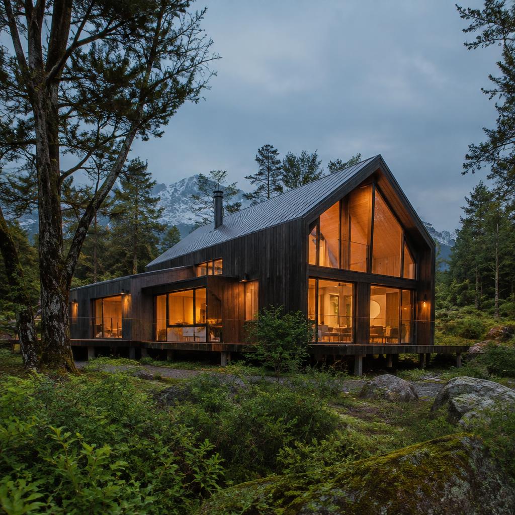 Casa de madera construida por Aubel en el sur de Chile